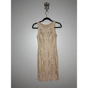 Sue Wong Nocturne Vintage Vtg 2000s Y2K Cream Champagne Lace Mini Dress Bridal 2